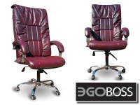Офисное массажное кресло EGO BOSS EG1001 Maroon в комплектации ELITE натуральная кожа - магазин СпортДоставка. Спортивные товары интернет магазин в Южно-Сахалинске 